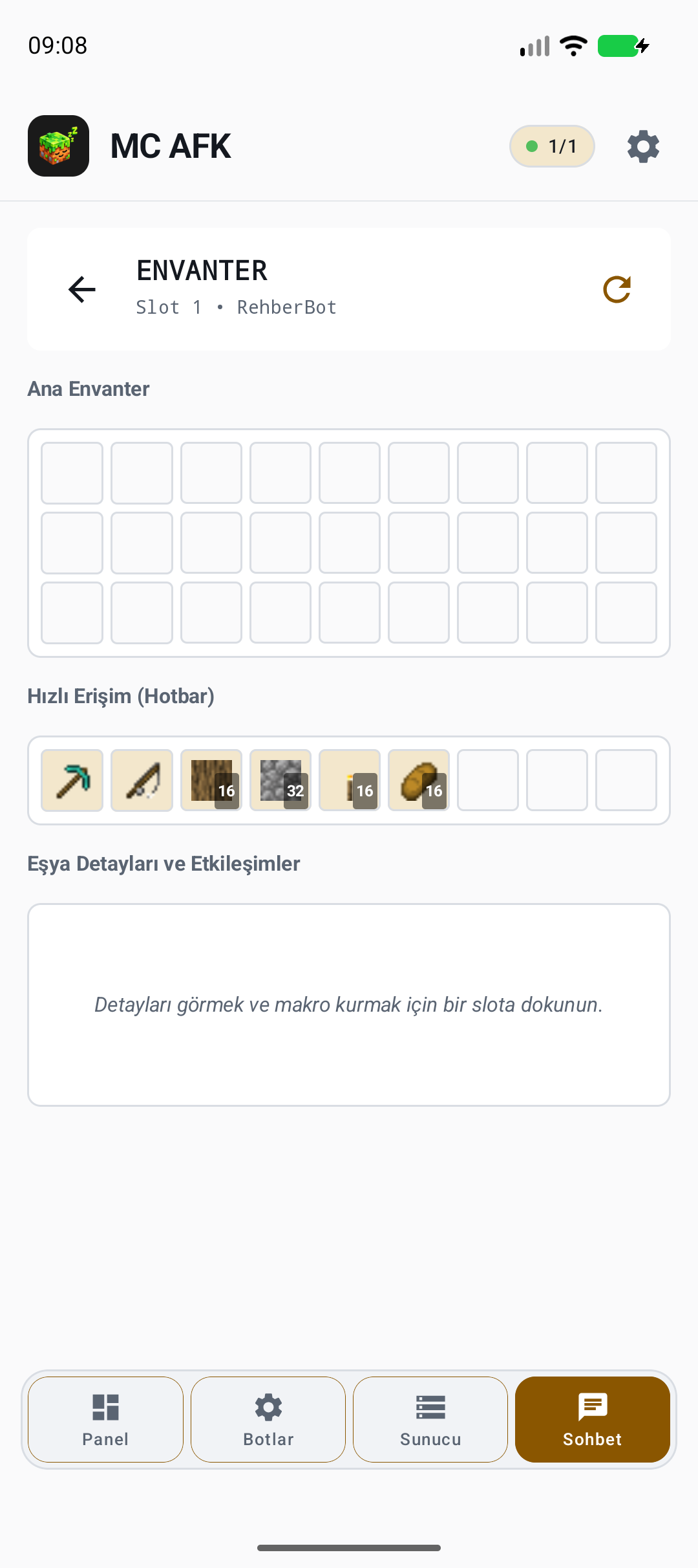 Envanter ekranı